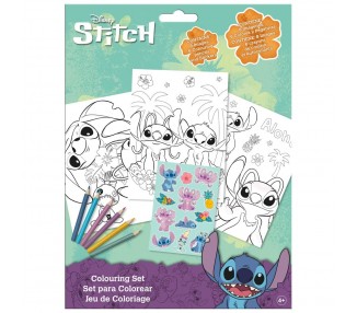 Set colorear pegatinas Stitch Disney