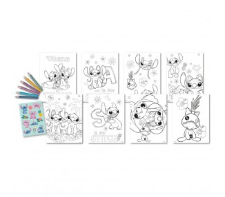 Set colorear pegatinas Stitch Disney