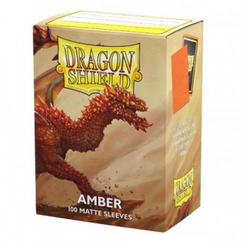 100 Standard Matte Size Dual Sleeves Amber Dragon Shield