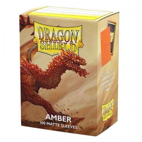 100 Standard Matte Size Dual Sleeves Amber Dragon Shield