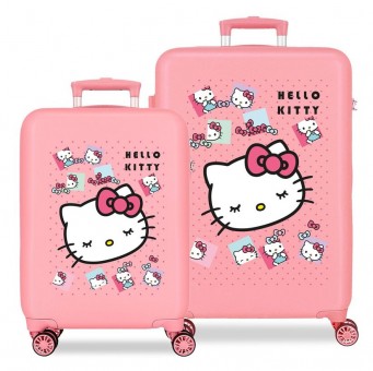 Set 2 maletas trolley ABS Bows Hello Kitty 55/65cm