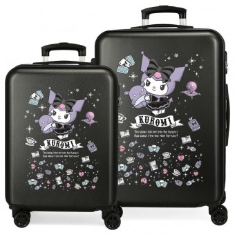 Set 2 maletas trolley ABS Fortune Telling Kuromi Hello Kitty 55/65cm