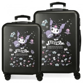 Set 2 maletas trolley ABS Fortune Telling Kuromi Hello Kitty 55/65cm