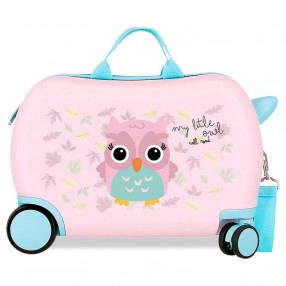 Maleta trolley ABS Happy Pets Owl Roll Road 45cm