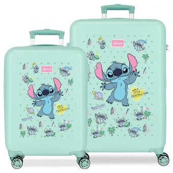 Set 2 maletas trolley ABS Little Destrution Stitch Disney 55/65cm