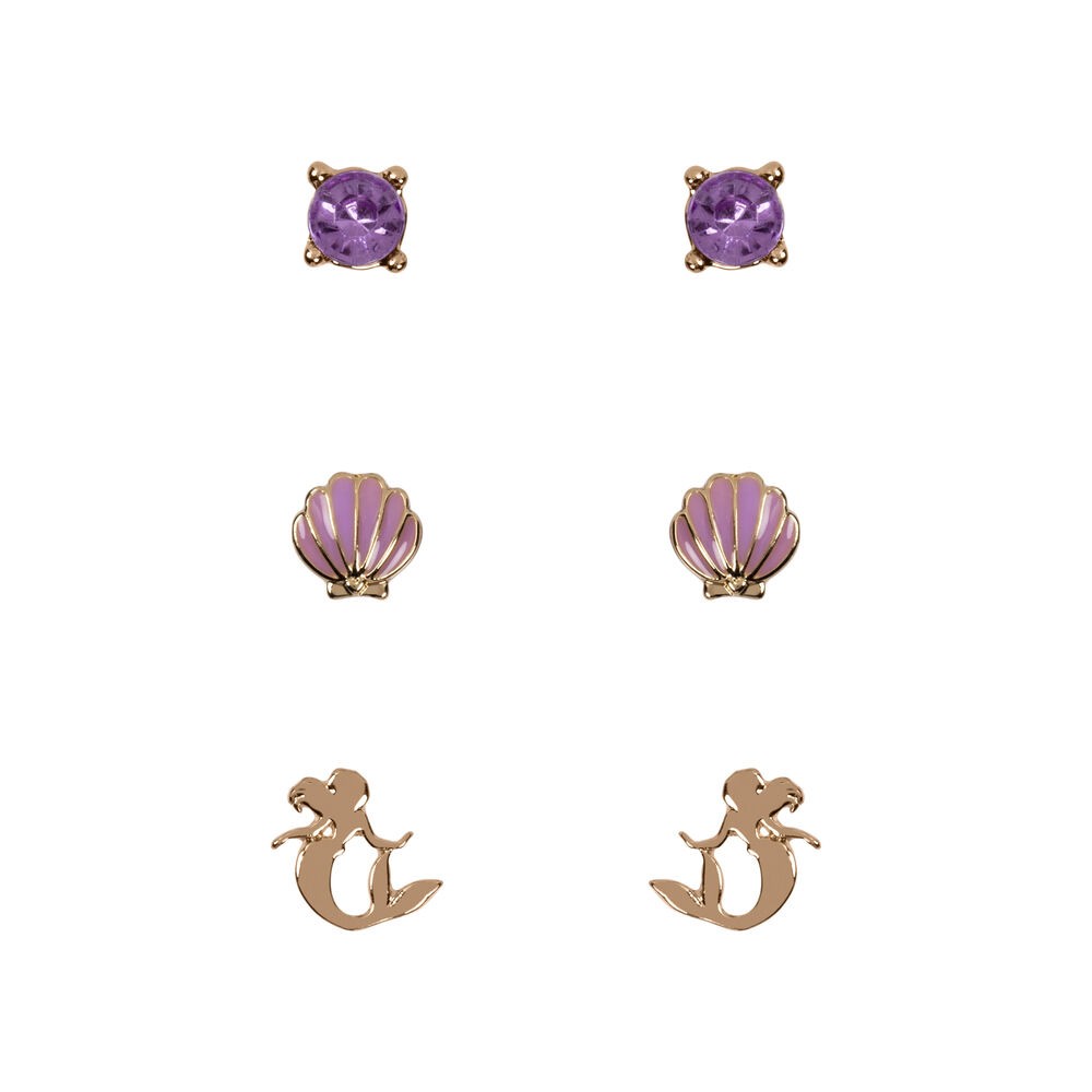 Set 3 Pares de pendientes La Sirenita Disney
