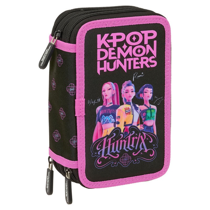 Plumier Negra Kpop Demon Hunters triple 37 pzs