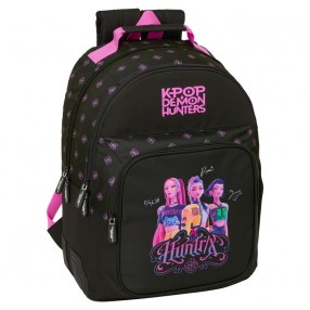 Mochila Negra Kpop Demon Hunters doble