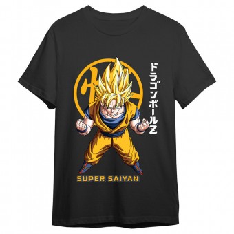 Camiseta Goku Super Saiyan Kanji Dragon Ball Z adulto
