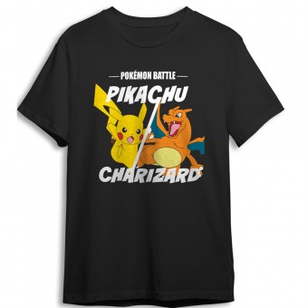 Camiseta Pikachu vs Charizard Pokemon infantil