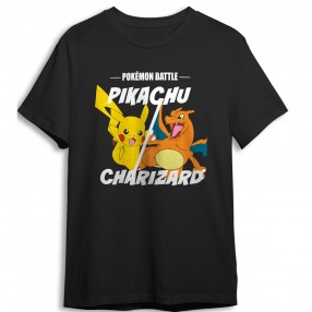 Camiseta Pikachu vs Charizard Pokemon infantil