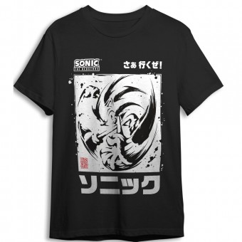 Camiseta Black Brush Sonic the Hedgehog adulto