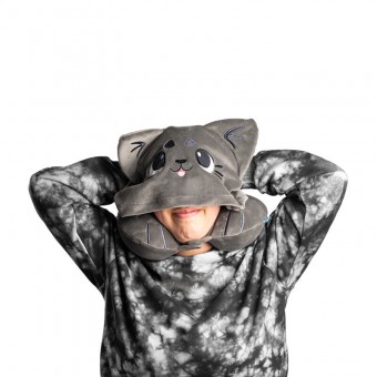 Almohada viaje capucha Gatos Beans & Co Hoodeazzz