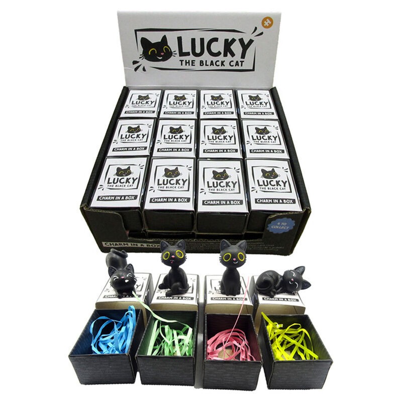 Amuleto en Caja Gato Negro surtido