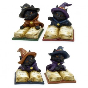 Figura Gato Negro de Bruja Libro de Hechizos surtido