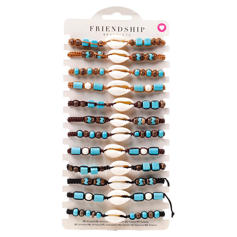 Pulsera Boho marrones y conchas surtido