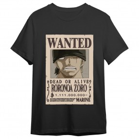 Camiseta Roronoa Zoro Wanted One Piece adulto