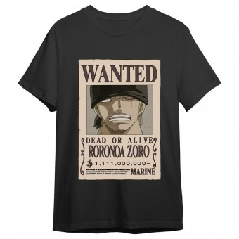 Camiseta Roronoa Zoro Wanted One Piece adulto