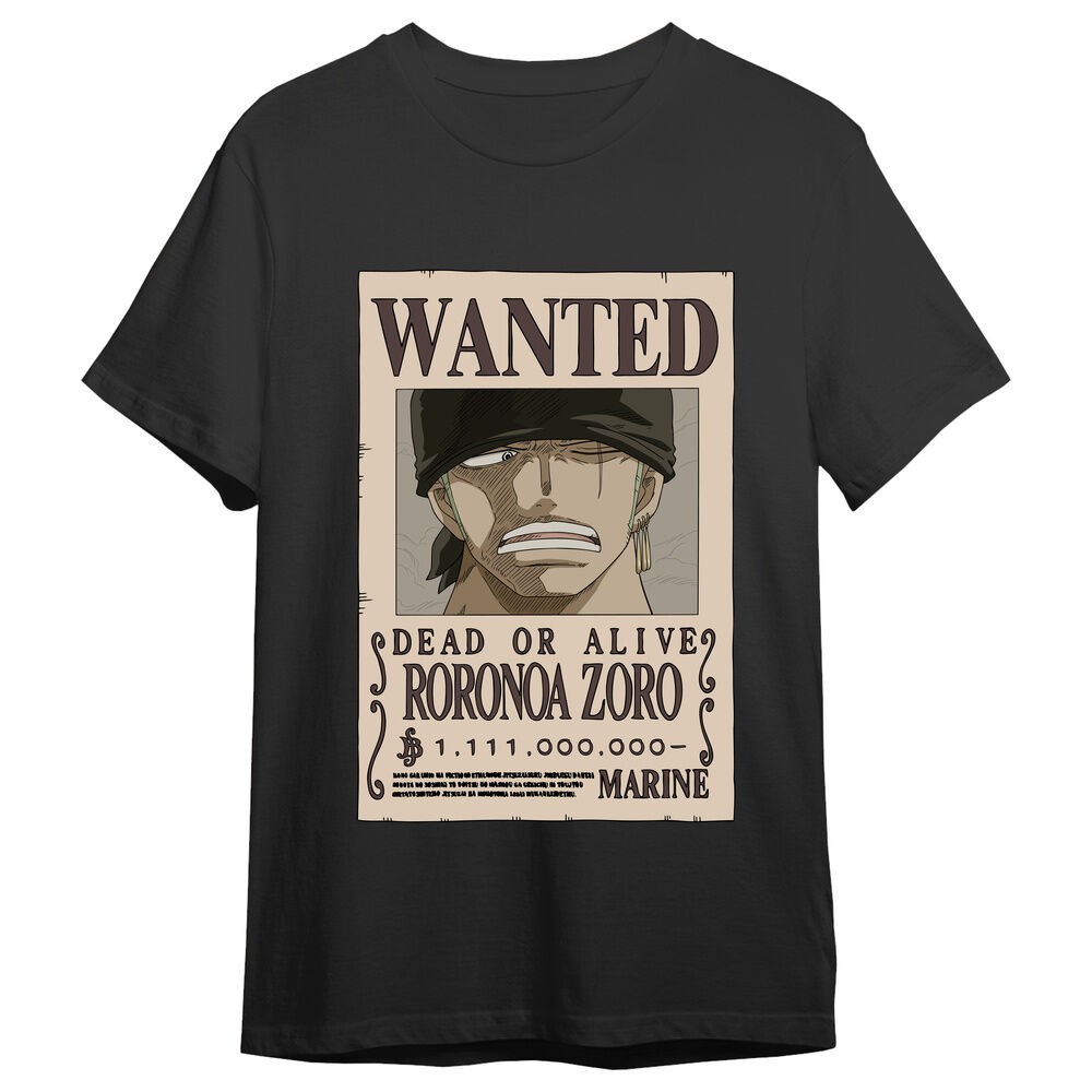 Camiseta Roronoa Zoro Wanted One Piece adulto