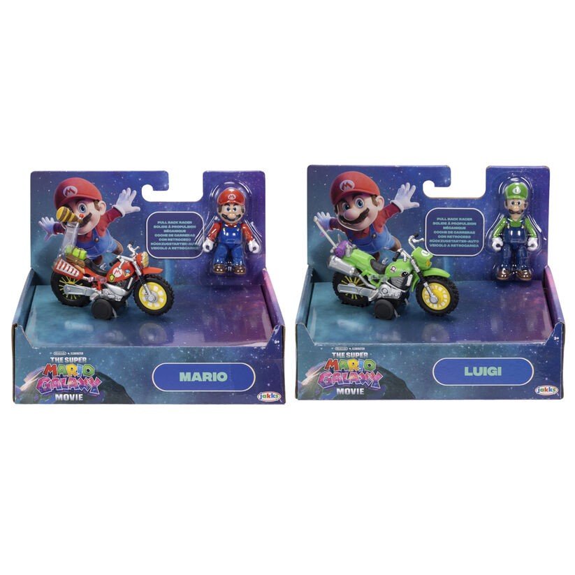 Figura + vehiculo Mario & Luigi Super Mario Galaxy Movie Super Mario Bros surtido