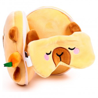 Almohada viaje antifaz Relaxeazzz Duke Capibara