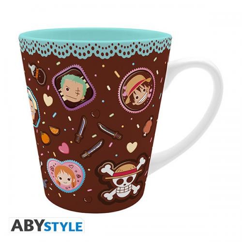 One Piece Tazza Heat Change 320ml: Chibi Whole Cake Island