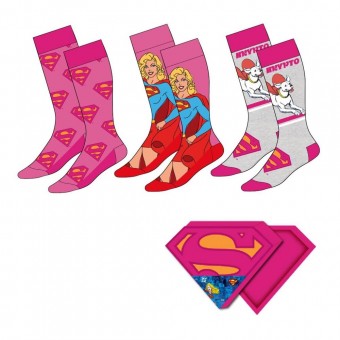 Set 3 pares calcetines Supergirl Superman DC Comics adulto surtido
