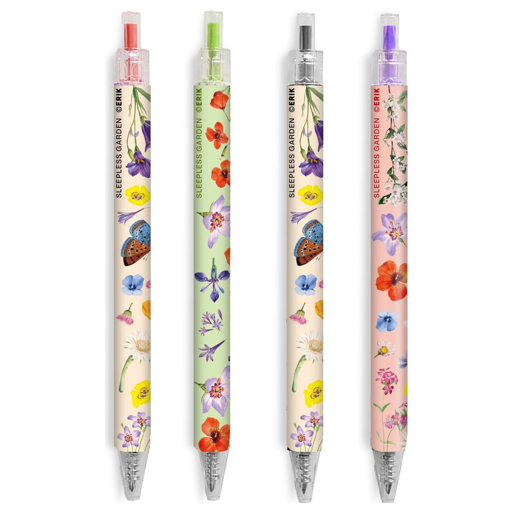 Set 4 boligrafos Sleepless Garden