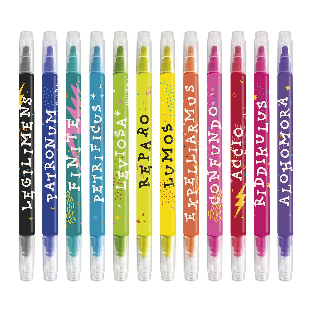 Set 12 rotuladores borrables Hechizos Harry Potter