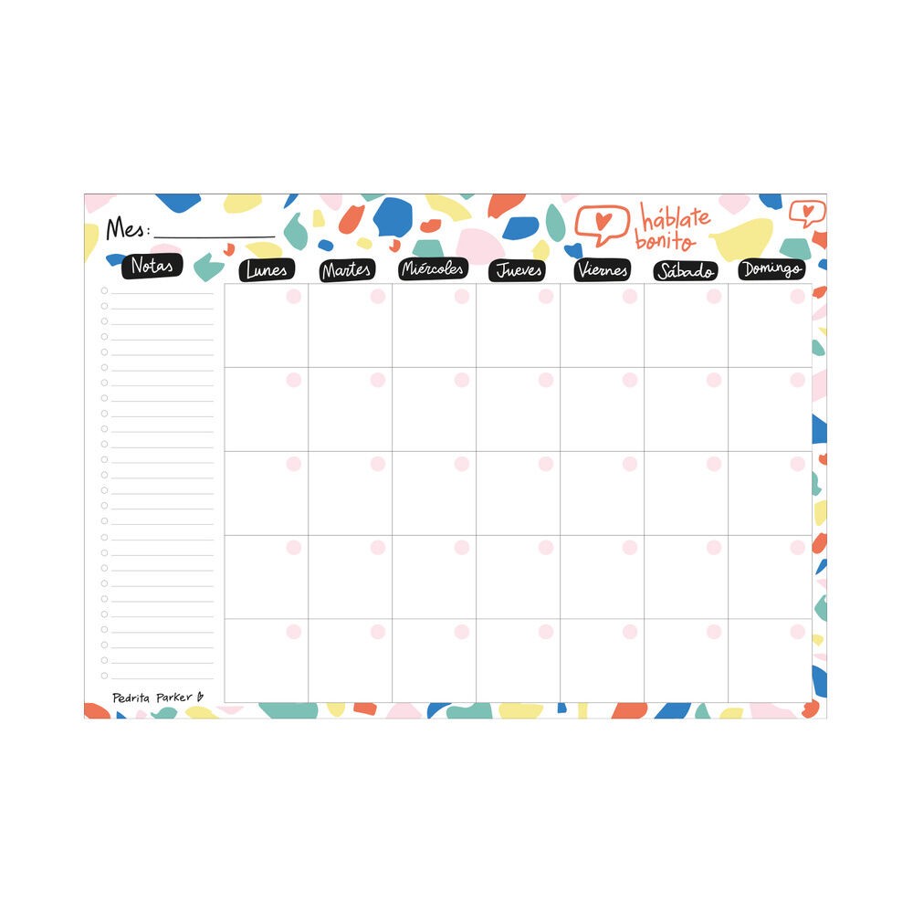 Planificador mensual A4 Hablate Bonito Pedrita Parker
