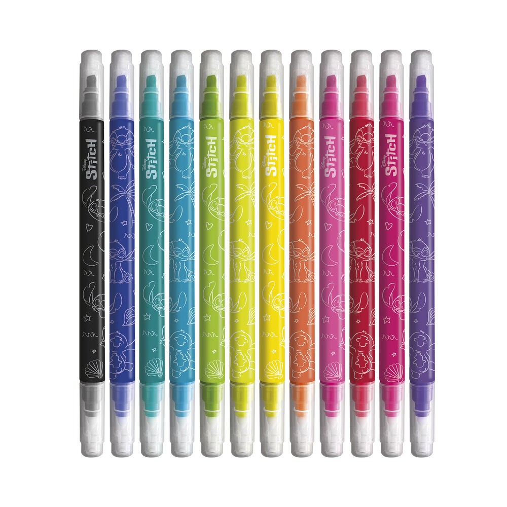 Set 12 rotuladores borrables Stitch Disney