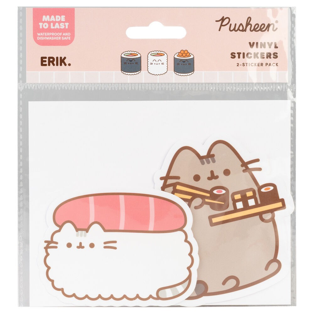 Set 2 pegatinas vinilo Sushi Roll Pusheen