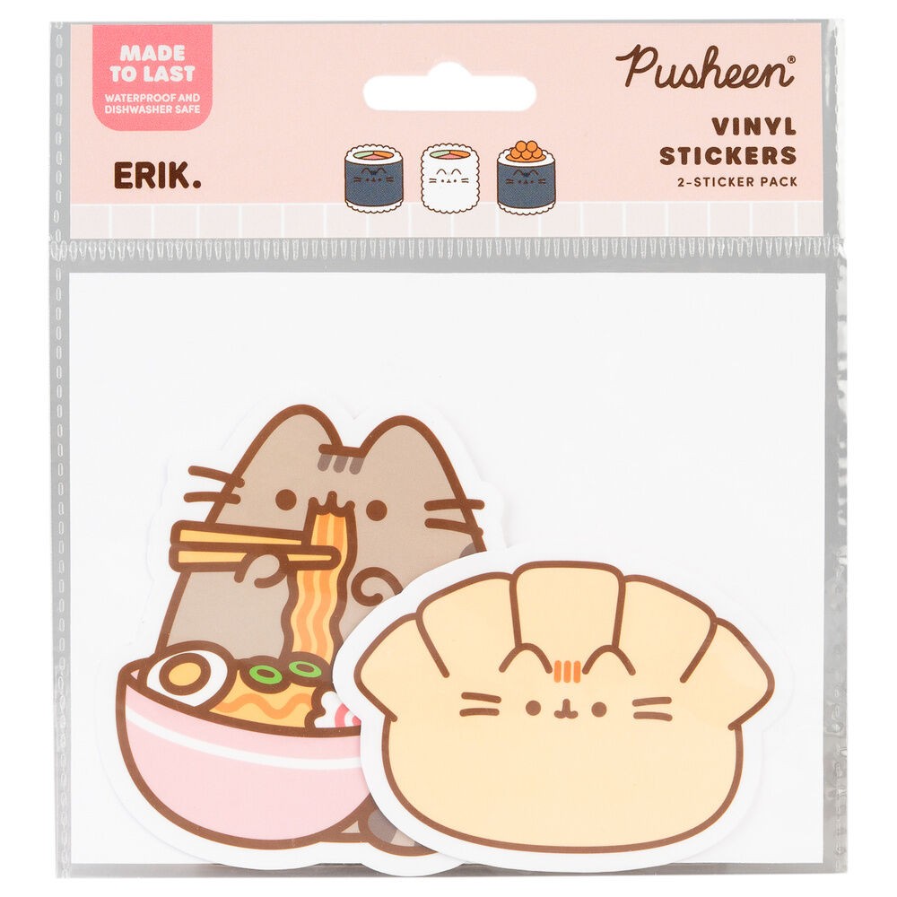 Set 2 pegatinas vinilo Sushi Roll Pusheen