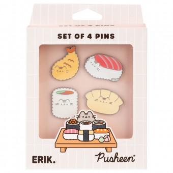 Set 4 pins Sushi Roll Pusheen