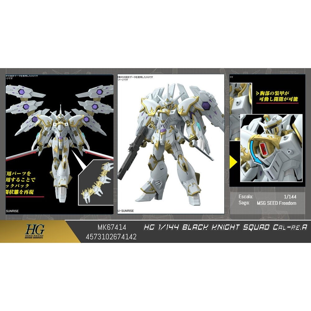 Maqueta HG 1/144 Black Knight Squad Cal-rea Mobile Suit Gundam