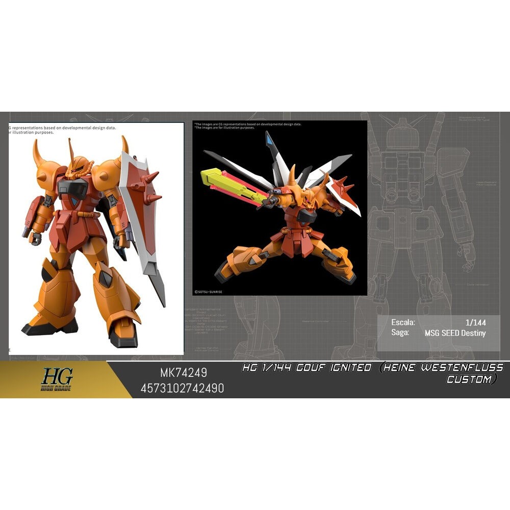 Maqueta HG 1/144 Gouf Ignited Heine Westenfluss custom Mobile Suit Gundam