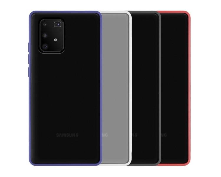 Funda Gel Samsung Galaxy A91/S10 Lite Smoked con borde de color