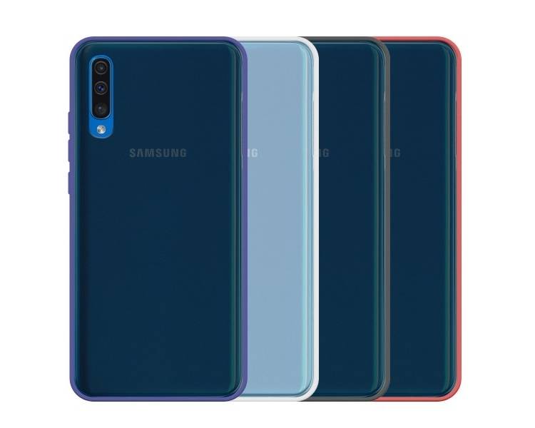 Funda Gel Samsung Galaxy A30/A50/A30S/A50S Smoked con borde de color