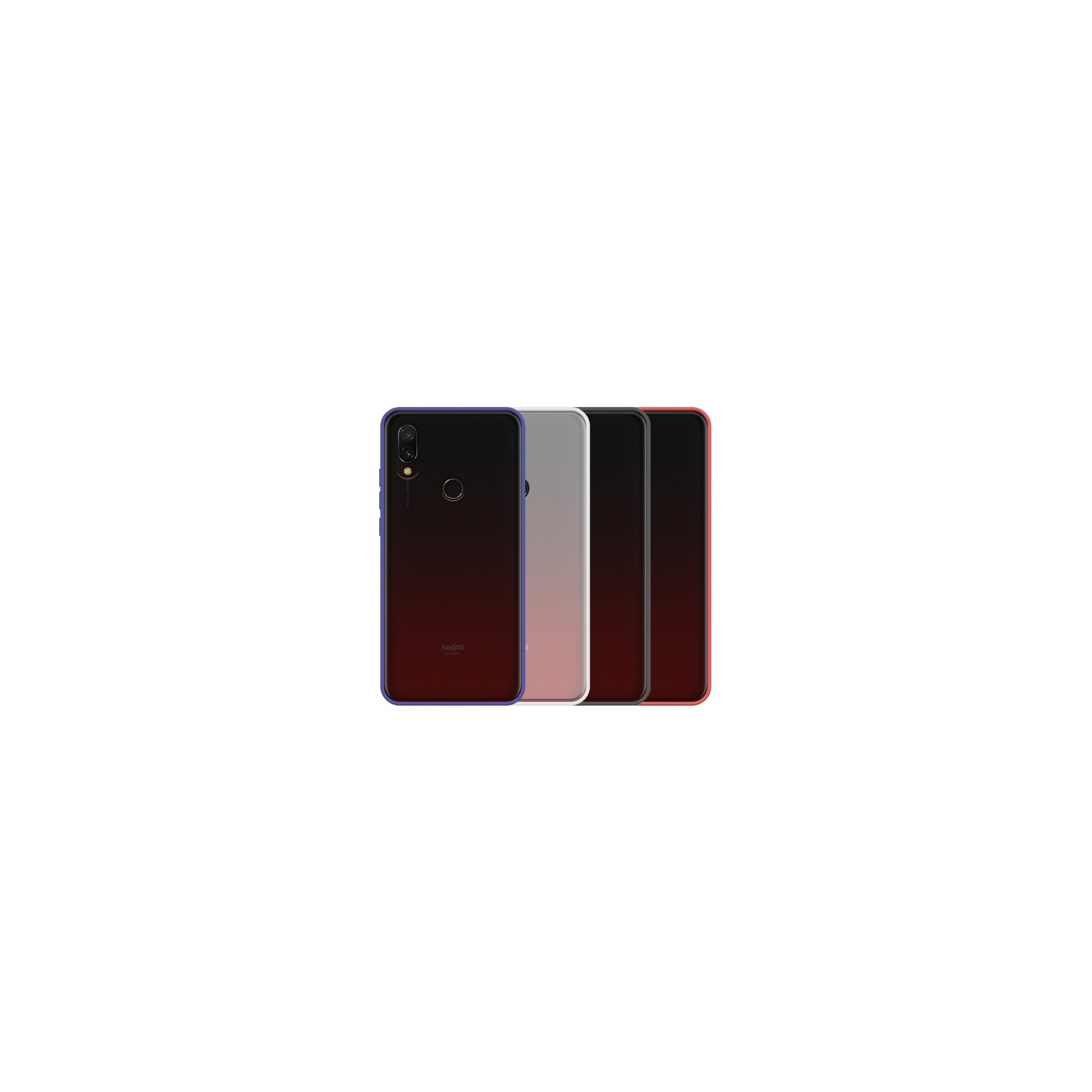Funda Gel Xiaomi Redmi 7 Smoked con borde de color