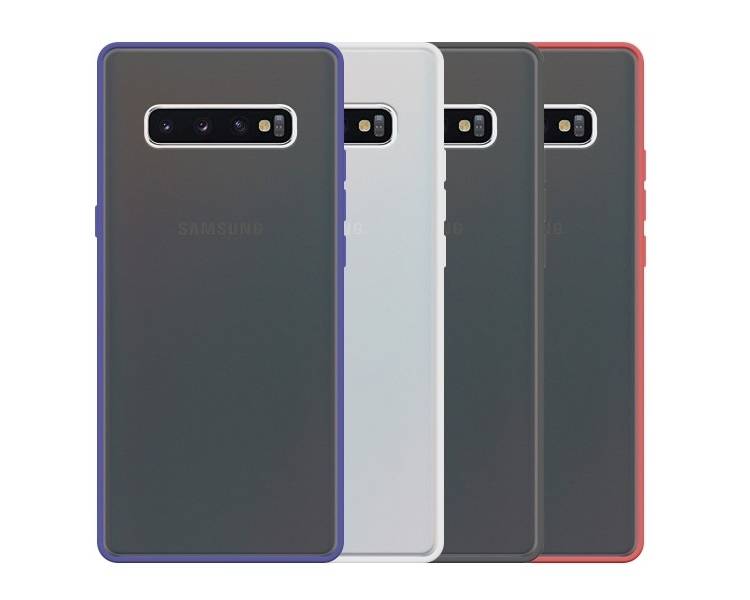 Funda Gel Samsung Galaxy S10 Plus Smoked con borde de color