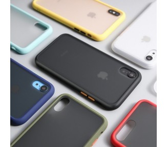 Funda Gel iPhone XS MAX Smoked con borde de color