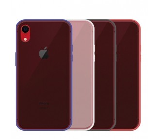Funda Gel iPhone XR Smoked con borde de color