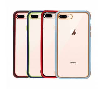 Funda iPhone 6 Plus, 7 Plus, 8 Plus transparente con borde de Silicona 4 Colores