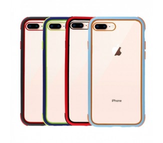 Funda iPhone 6 Plus, 7 Plus, 8 Plus transparente con borde de Silicona 4 Colores