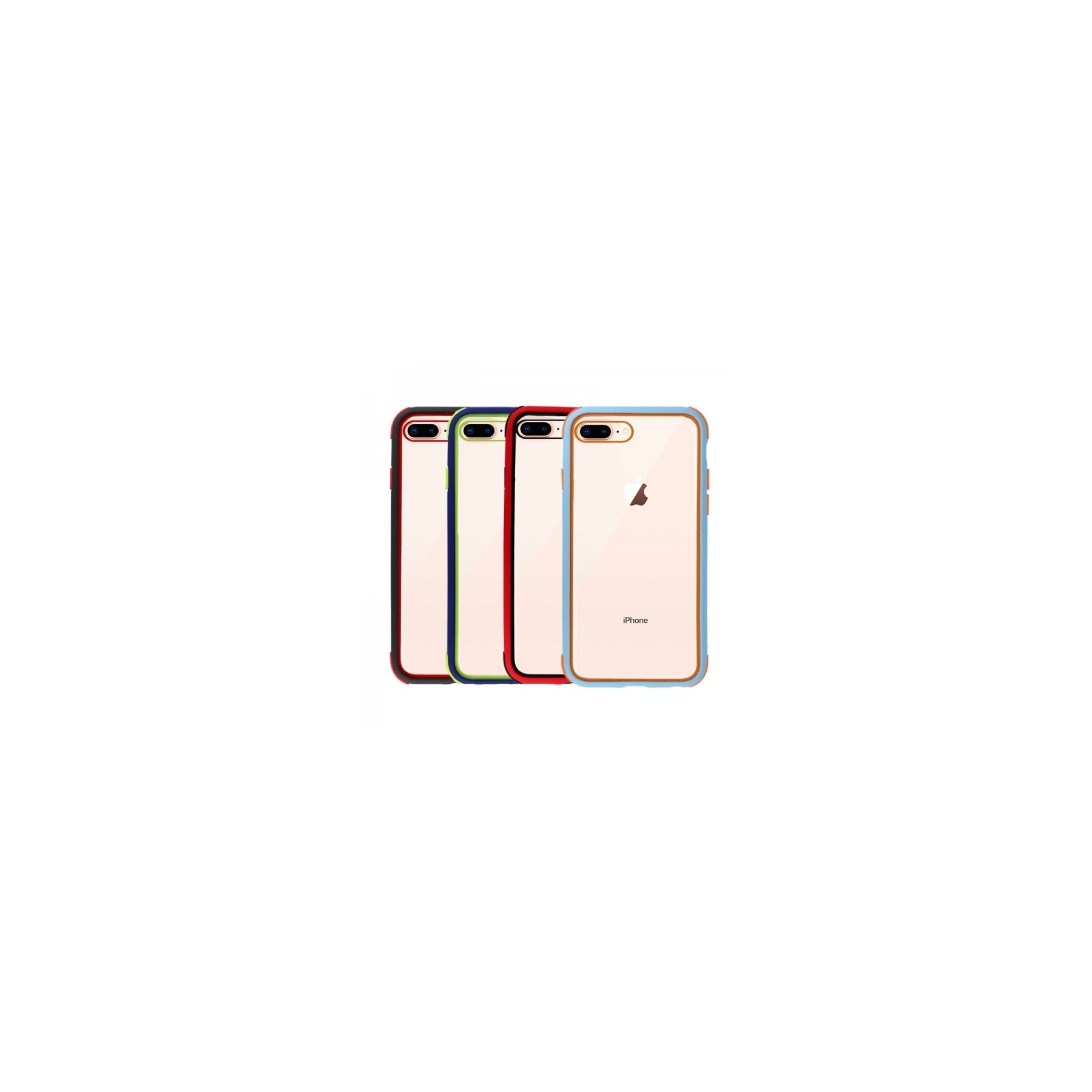 Soldado Suponer lema Funda iPhone 6 Plus / 7 Plus / 8 Plus transparente con borde de Silicona 4  Colores