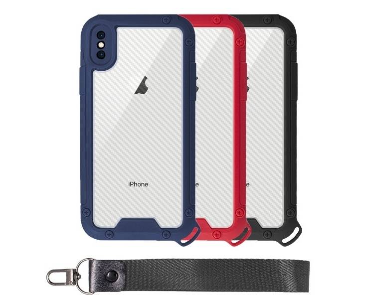 Funda Bumper Anti-Shock IPhone Xs Max con Cordón corto - 3 Colores