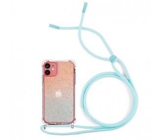 Funda Brillante con Degradado Anti-golpe con Cordón - iPhone 12 Mini