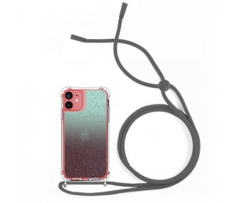 Funda Brillante con Degradado Anti-golpe con Cordón - iPhone 12 Mini
