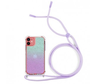 Funda Brillante con Degradado Anti-golpe con Cordón - iPhone 12 Mini