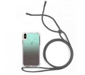 Funda Brillante con Degradado Anti-golpe con Cordón - Iphone X / XS